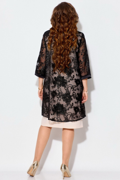 Кардиган, платье Fita 1262 черно-бежевый - фото 8