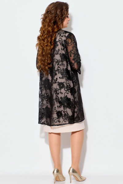 Кардиган, платье Fita 1262 черно-бежевый - фото 7