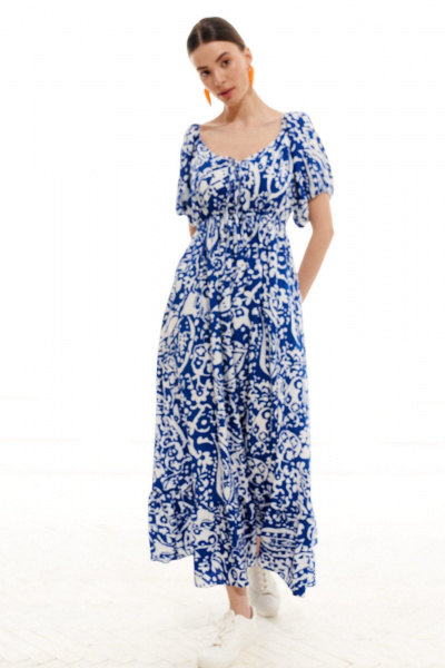 Платье ELLETTO LIFE 1015 сине-белый - фото 10