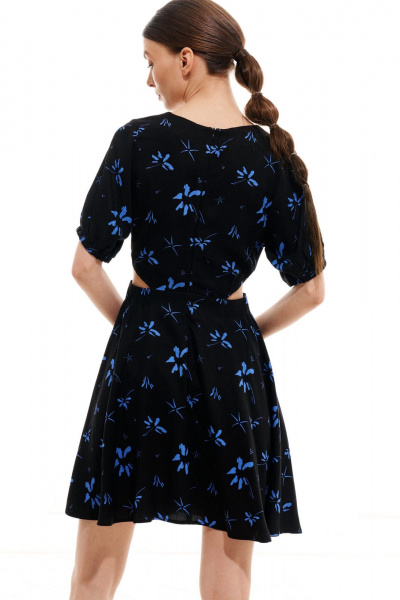 Платье ELLETTO LIFE 1018 черно-синий - фото 6
