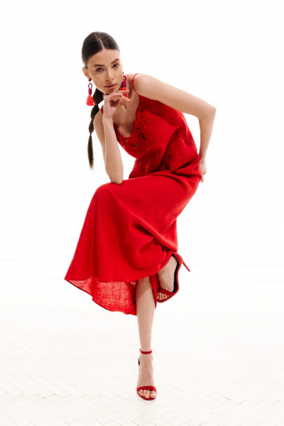 Платье ELLETTO LIFE 1022 красный - фото 65