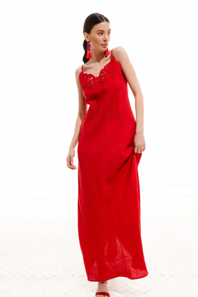 Платье ELLETTO LIFE 1022 красный - фото 2