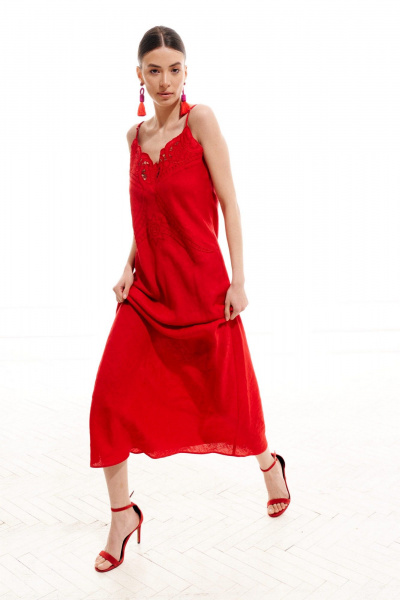 Платье ELLETTO LIFE 1022 красный - фото 54