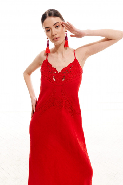 Платье ELLETTO LIFE 1022 красный - фото 59