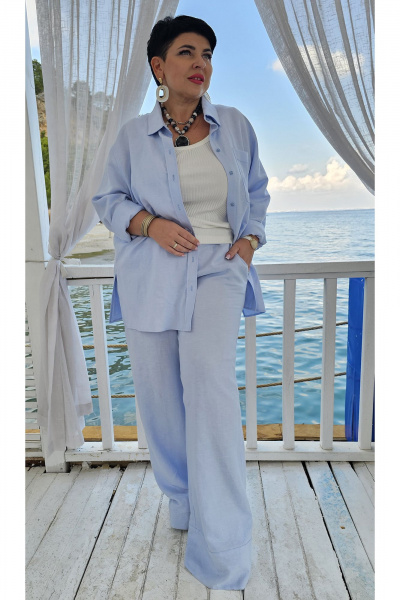 Блуза, брюки Vittoria Queen 20653/2 светло-голубой - фото 5