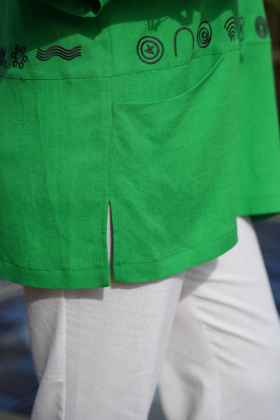 Блуза, брюки Vittoria Queen 20553 зеленый-белый - фото 5