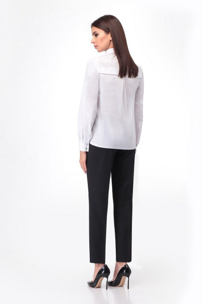 Блуза, брюки Мишель стиль 873 белый,черный - фото 2