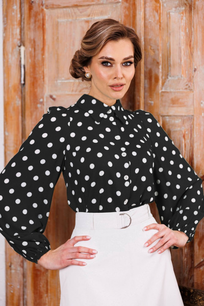 Блуза, юбка Мода Юрс 2846 черный_молочный - фото 2