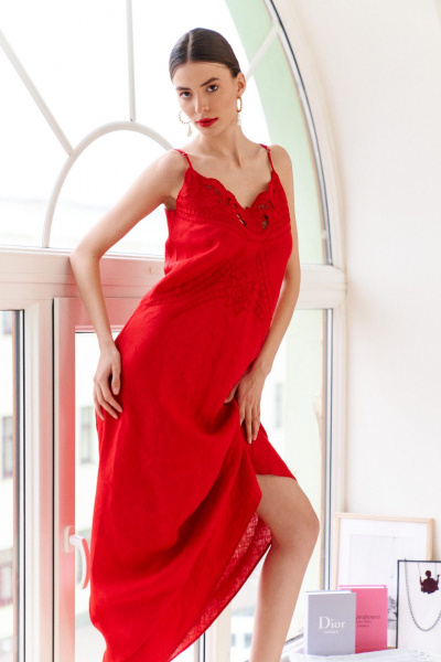 Платье ELLETTO LIFE 1022 красный - фото 35