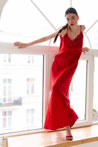 Платье ELLETTO LIFE 1022 красный - фото 5