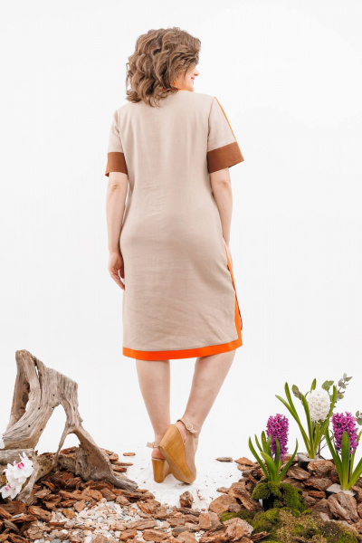 Платье Romanovich Style 1-2519 бежевый/оранжевый - фото 5