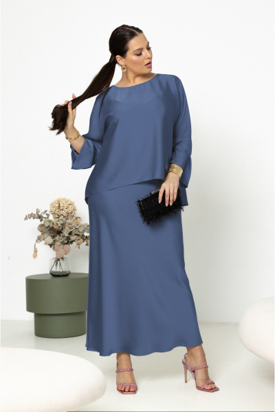 Блуза, платье Lissana 4883 синий_лед - фото 1
