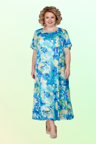 Платье Vitol Fashion В-1062 голубые_тона - фото 1