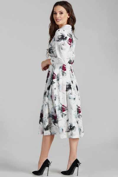 Платье Teffi Style L-1425 молочно-бордовый - фото 2