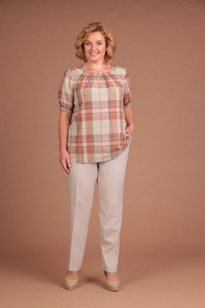 Блуза, брюки Lady Style Classic 1388 беж - фото 1