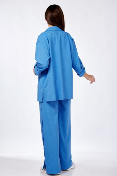 Брюки, жакет, футболка Милора-стиль 1211 голубой - фото 3