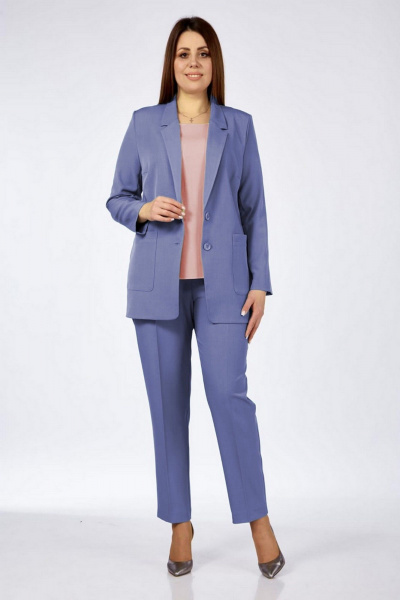 Блуза, брюки, жакет Милора-стиль 1213 голубой - фото 1