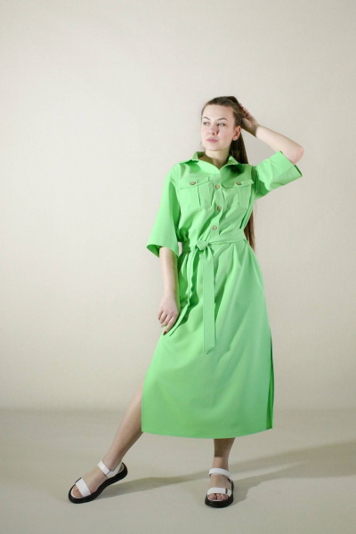 Платье Arisha 1296 зеленое_яблоко - фото 11