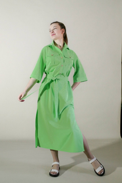 Платье Arisha 1296 зеленое_яблоко - фото 10