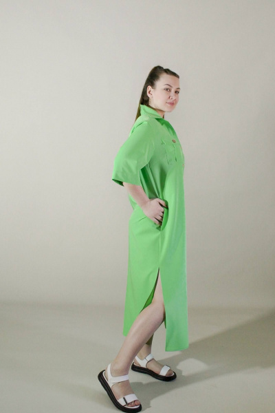 Платье Arisha 1296 зеленое_яблоко - фото 6