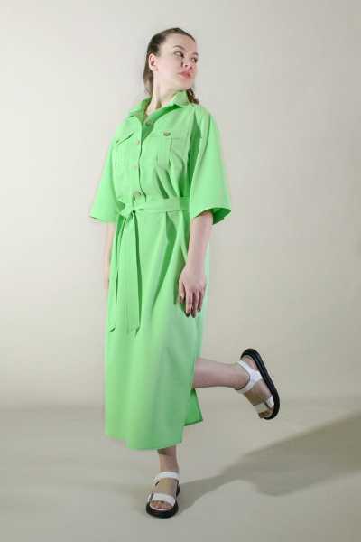 Платье Arisha 1296 зеленое_яблоко - фото 2