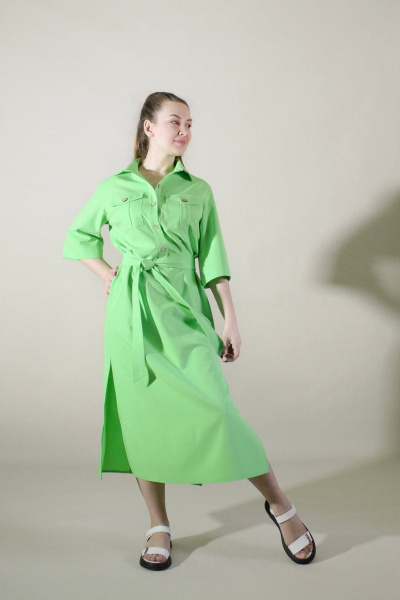 Платье Arisha 1296 зеленое_яблоко - фото 1