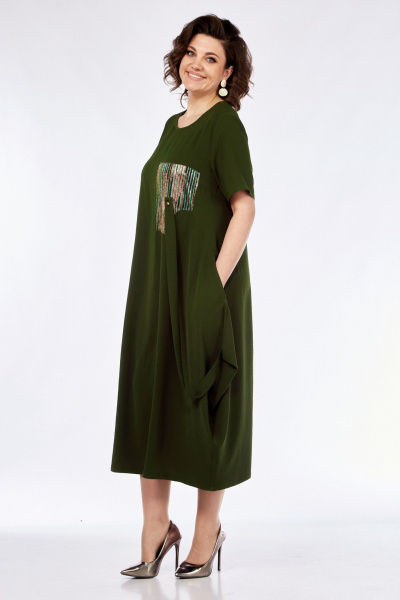 Платье Диомант 1960 хаки - фото 5