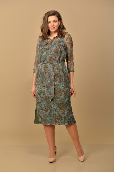 Платье, туника Lady Style Classic 1861/3 зелено-синий - фото 1