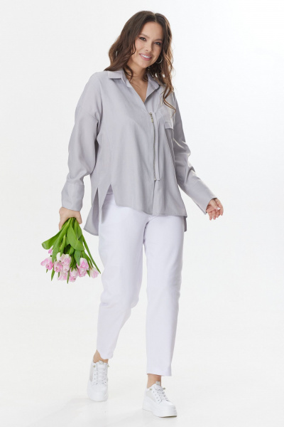 Блуза, брюки Магия моды 2412 серый-белый - фото 5