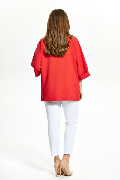 Блуза, брюки, жакет TEZA 886 красный-белый - фото 2