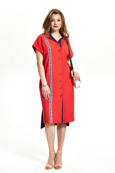 Платье TEZA 1344 красный - фото 1