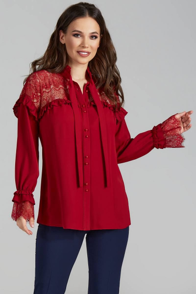 Блуза Teffi Style L-1473 бордо - фото 3