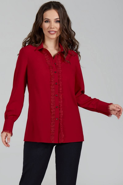 Блуза Teffi Style L-1472 бордо - фото 1