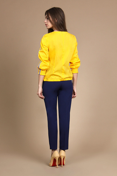 Блуза, брюки Alani Collection 718 желтый+темно-синий - фото 2