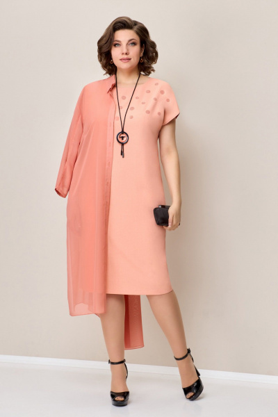 Блуза, платье VOLNA 1326 персиковый - фото 4