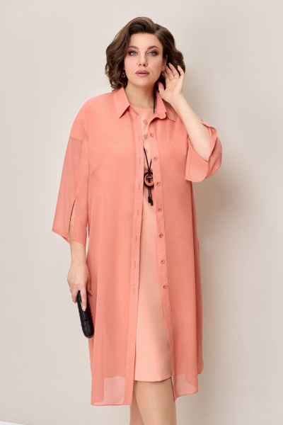 Блуза, платье VOLNA 1326 персиковый - фото 2