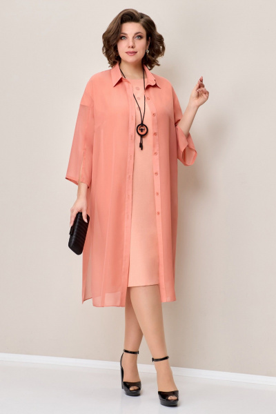 Блуза, платье VOLNA 1326 персиковый - фото 1