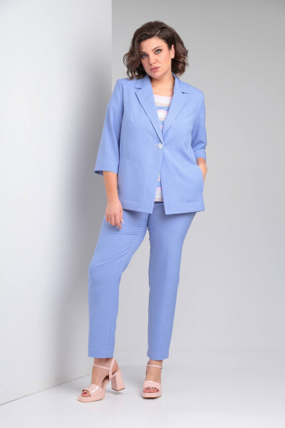 Блуза, брюки, жакет Vilena 958 голубой - фото 1