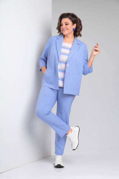 Блуза, брюки, жакет Vilena 958 голубой - фото 3