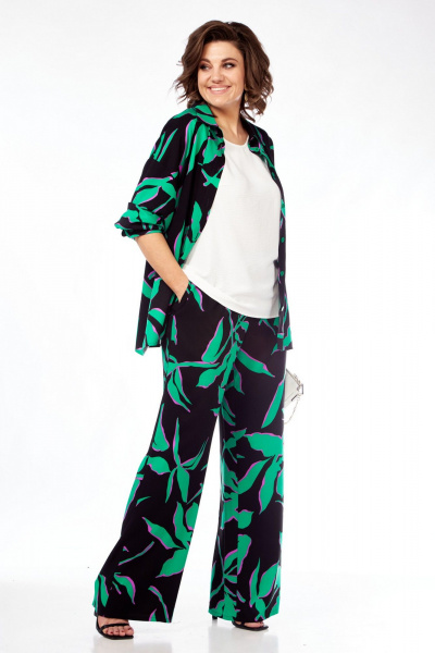 Блуза, брюки, топ VI ORO VR1123 черный+зеленый - фото 11