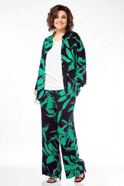 Блуза, брюки, топ VI ORO VR1123 черный+зеленый - фото 5