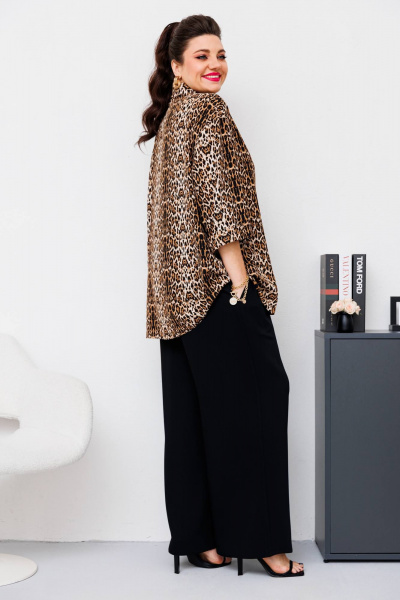 Блуза, брюки, жилет Romanovich Style 3-2510 черный/леопард - фото 9