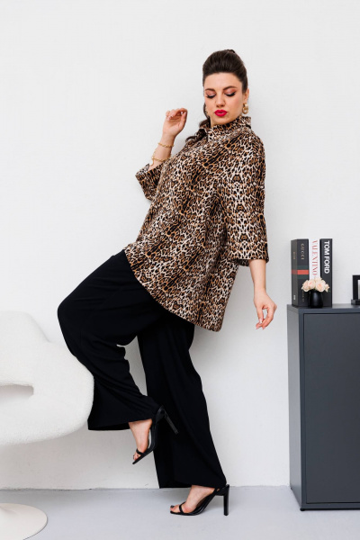 Блуза, брюки, жилет Romanovich Style 3-2510 черный/леопард - фото 8