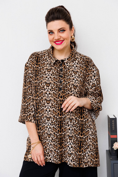 Блуза, брюки, жилет Romanovich Style 3-2510 черный/леопард - фото 6