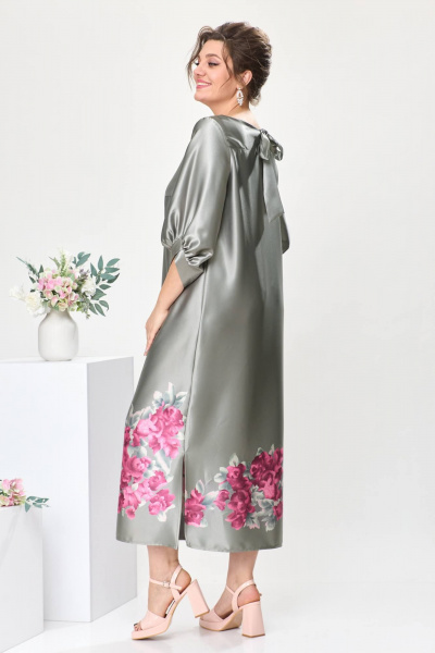 Платье Romanovich Style 1-2442 серый/цветы - фото 9