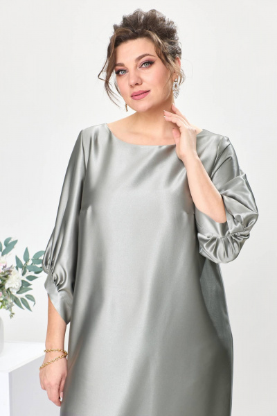 Платье Romanovich Style 1-2442 серый/цветы - фото 5