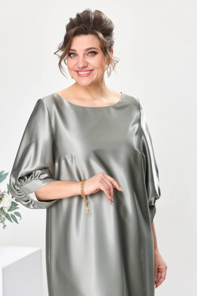 Платье Romanovich Style 1-2442 серый/цветы - фото 4
