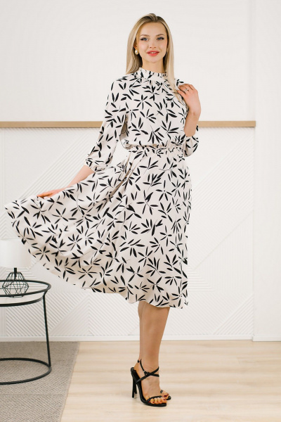Платье MONA STYLE FASHION&DESIGN 22002 черные_цветы - фото 3