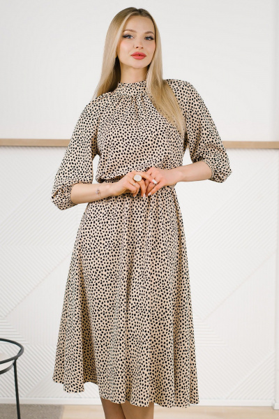Платье MONA STYLE FASHION&DESIGN 22002 бежевый - фото 4