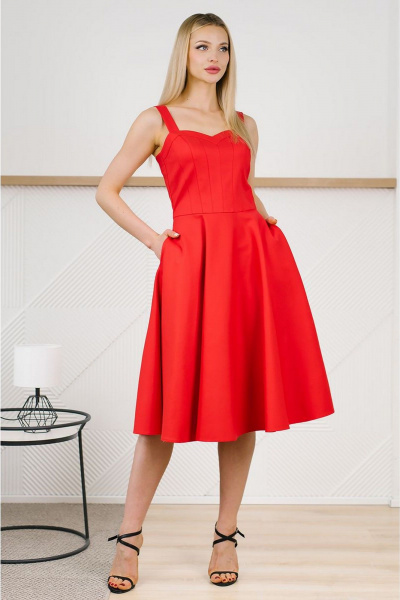 Платье MONA STYLE FASHION&DESIGN 24004 красный - фото 2